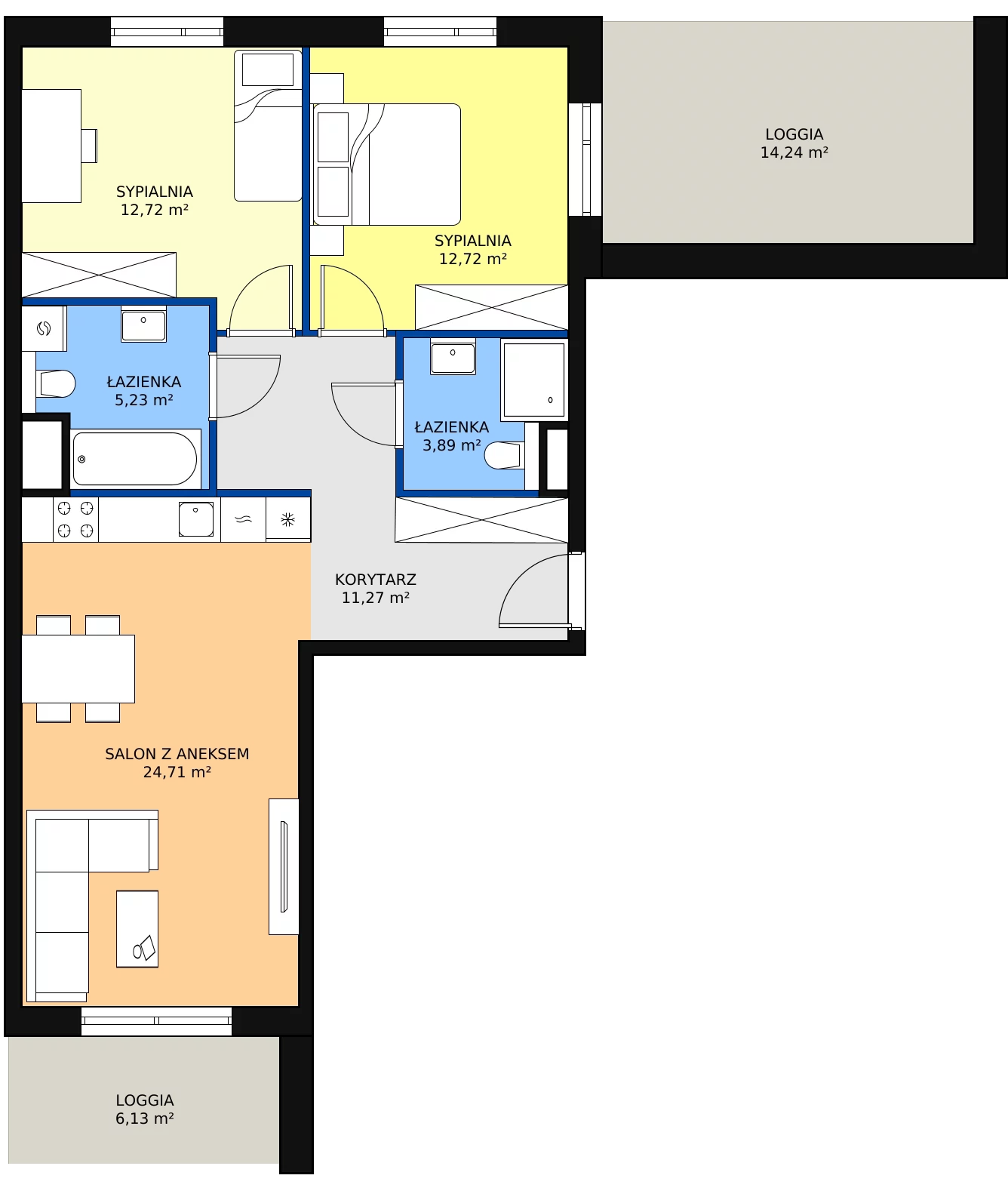 Zalety mieszkania 70.54 m², 2E.3.184