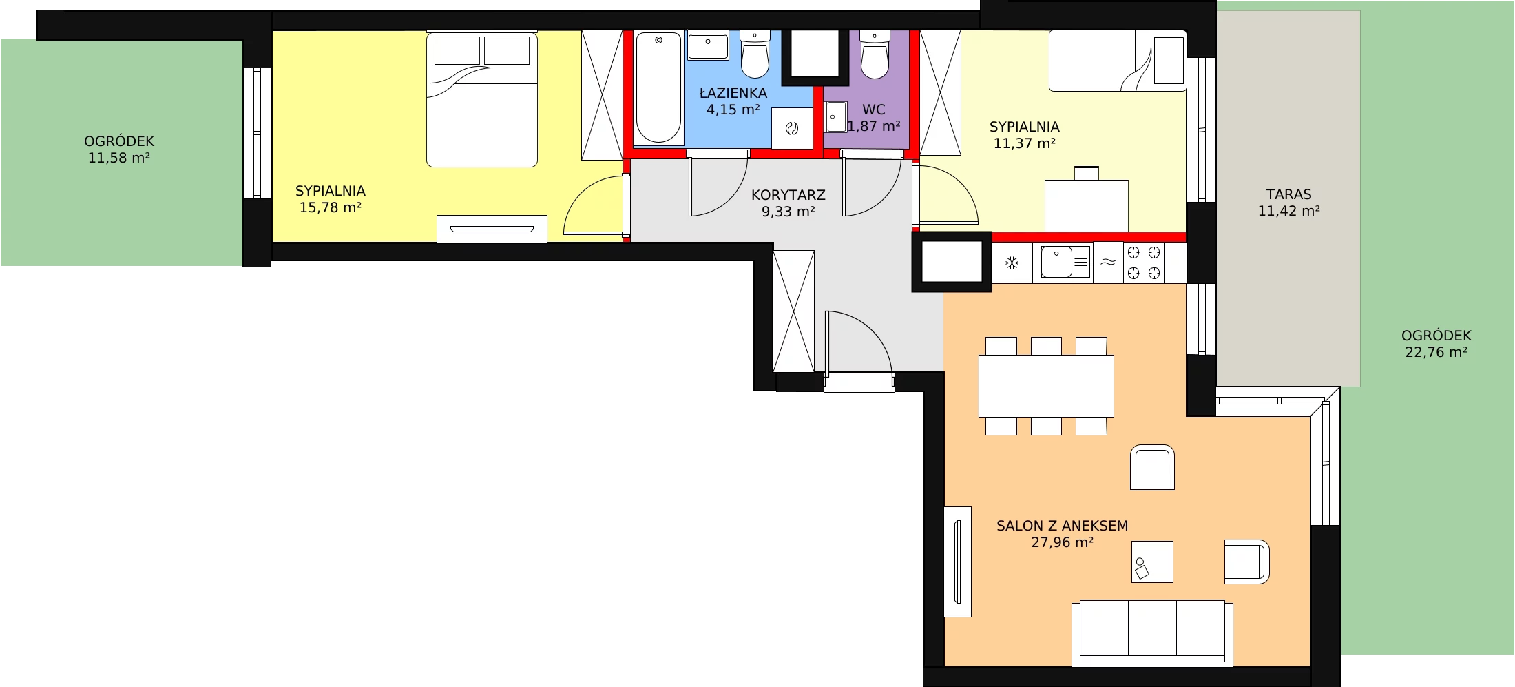 Apartament 72,32 m², parter, oferta nr F.1.0.05, ATAL SKY+, Katowice, Wełnowiec-Józefowiec, Wełnowiec, al. Wojciecha Korfantego 85-89