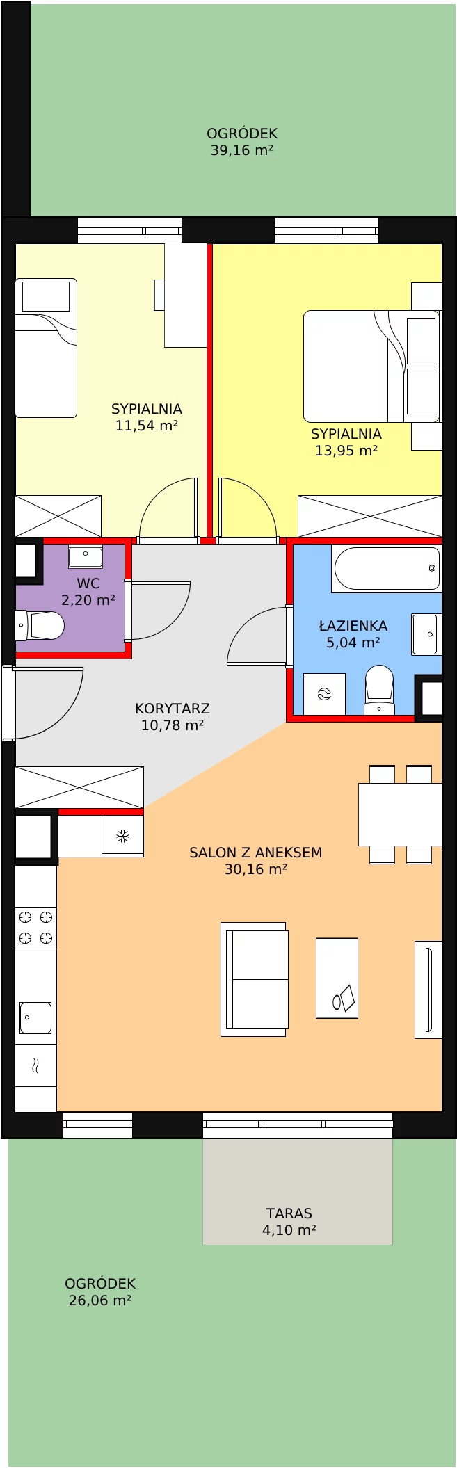 3 pokoje, mieszkanie 73,67 m², parter, oferta nr 1D-0-1, Naramowice Odnova, Poznań, Naramowice, ul. Bielicowa