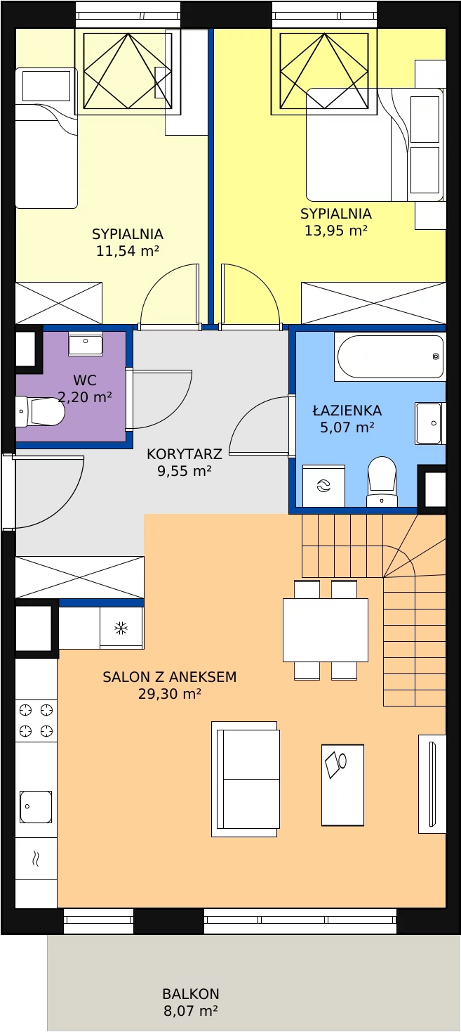 3 pokoje, mieszkanie 88,80 m², piętro 4, oferta nr 1D-4-1, Naramowice Odnova, Poznań, Naramowice, ul. Bielicowa