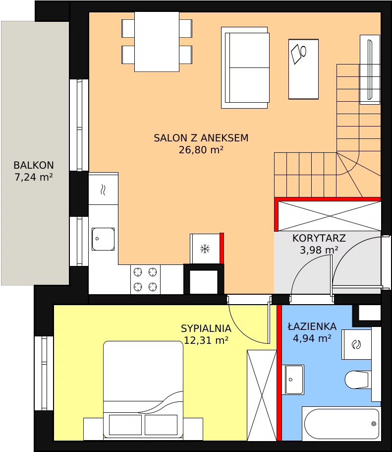 Mieszkanie 62,31 m², piętro 4, oferta nr 2C-4-8, Naramowice Odnova, Poznań, Naramowice, ul. Bielicowa