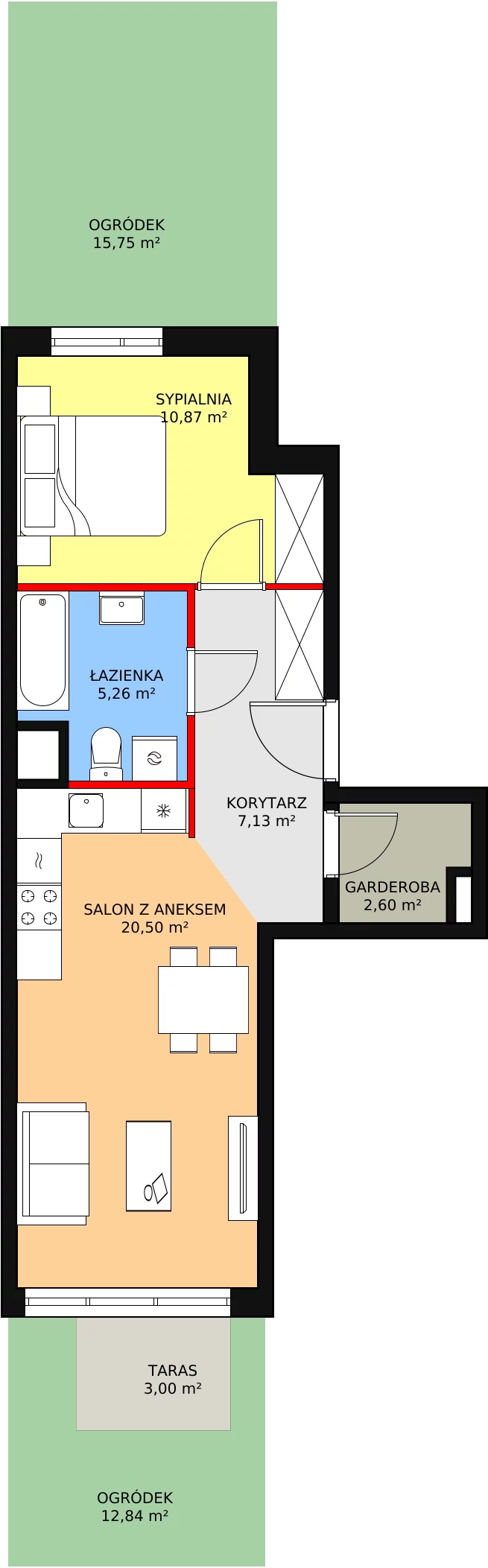 Mieszkanie 46,36 m², parter, oferta nr 2E-0-3, Naramowice Odnova, Poznań, Naramowice, ul. Bielicowa