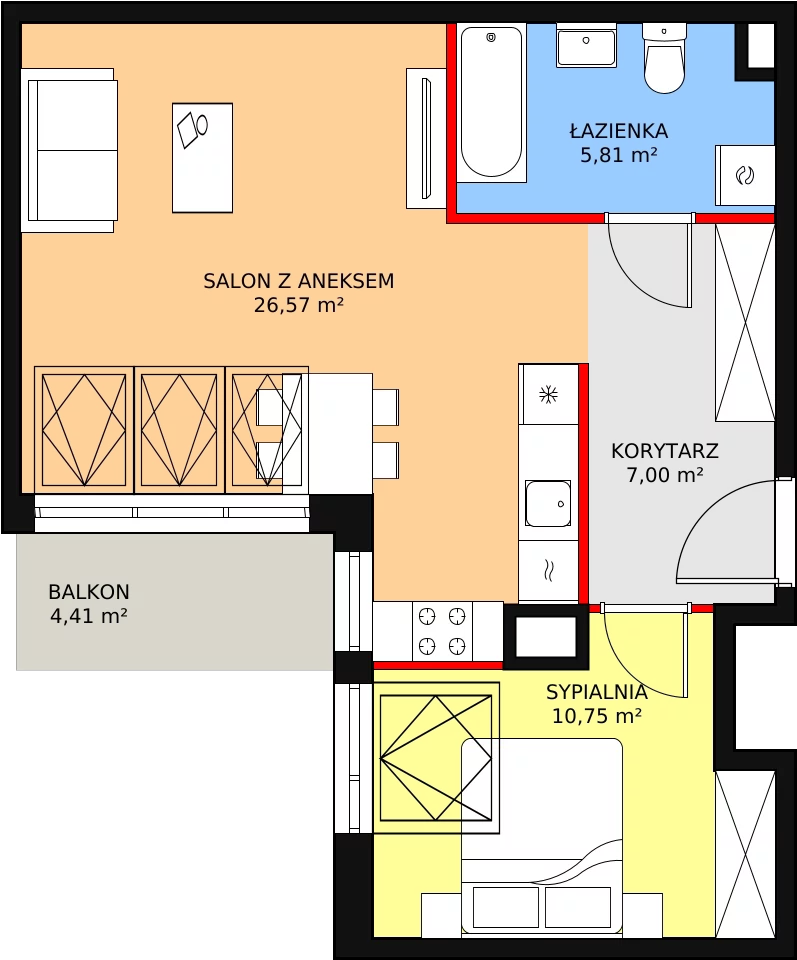 Mieszkanie 50,13 m², piętro 4, oferta nr 3A-4-4, Naramowice Odnova, Poznań, Naramowice, ul. Bielicowa