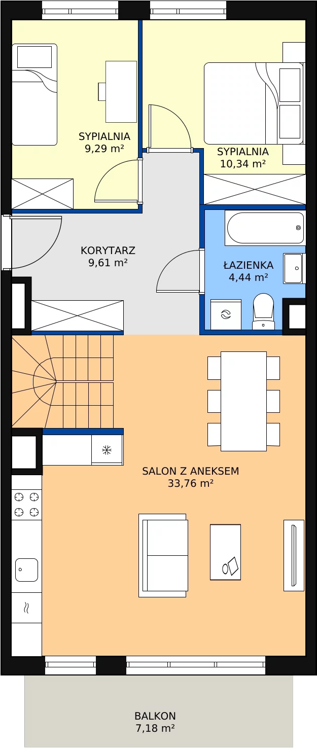 3 pokoje, mieszkanie 89,22 m², piętro 4, oferta nr 3E-4-1, Naramowice Odnova, Poznań, Naramowice, ul. Bielicowa