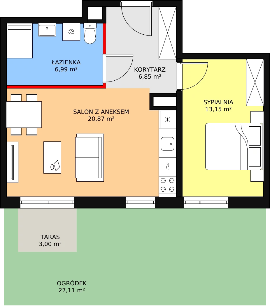 Mieszkanie 47,86 m², parter, oferta nr 3G-0-2, Naramowice Odnova, Poznań, Naramowice, ul. Bielicowa