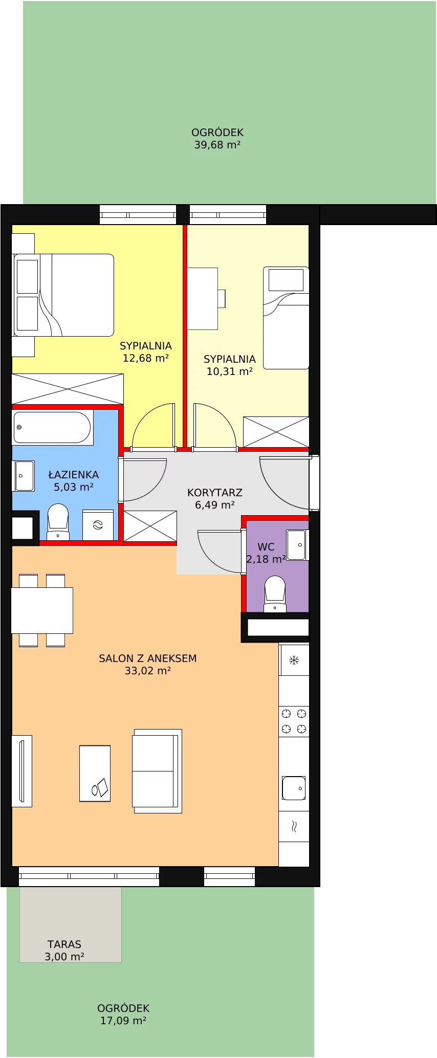 Mieszkanie 69,71 m², parter, oferta nr 3G-0-3, Naramowice Odnova, Poznań, Naramowice, ul. Bielicowa