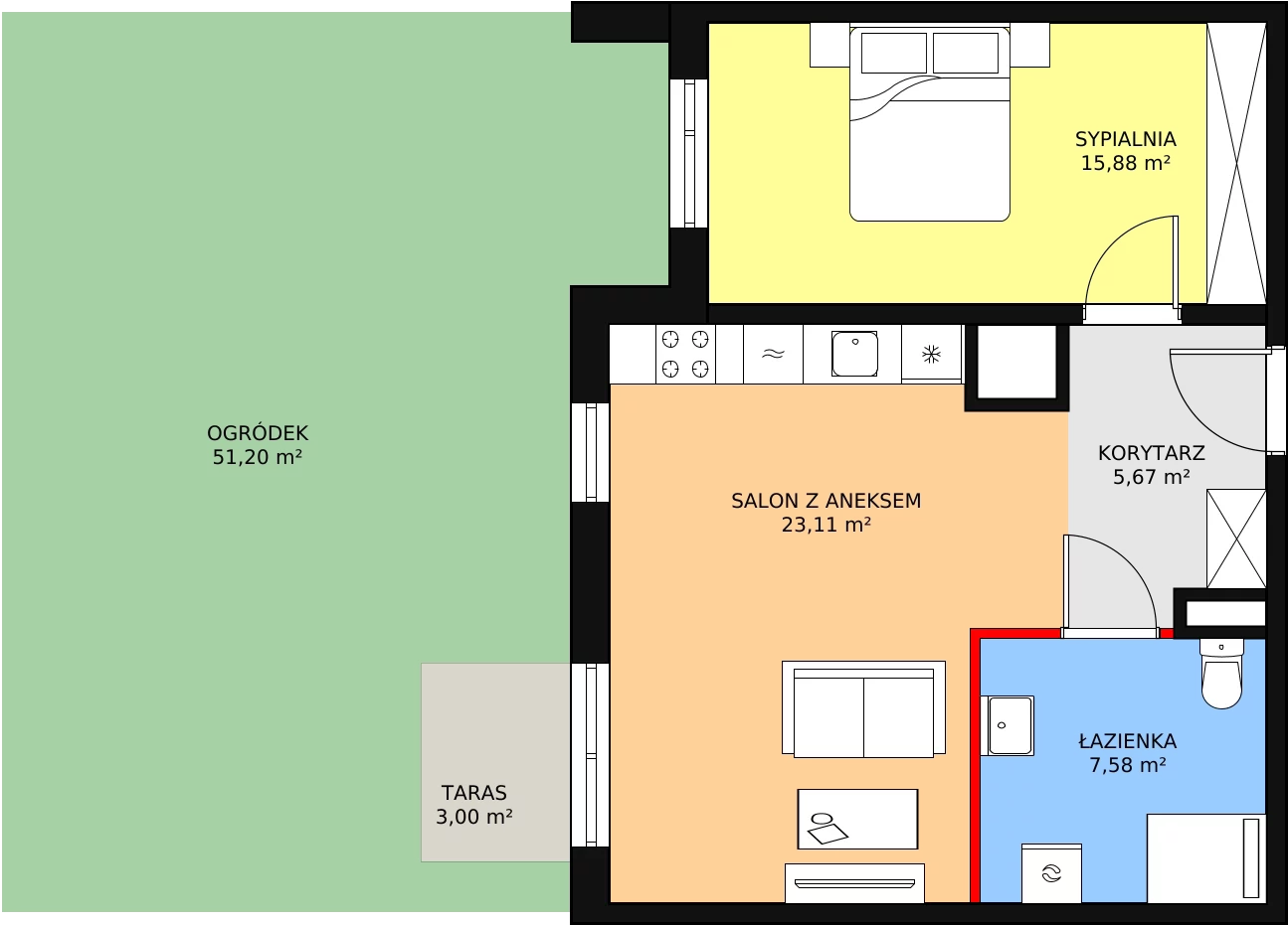 Mieszkanie 52,24 m², parter, oferta nr 4A-0-4, Naramowice Odnova, Poznań, Naramowice, ul. Bielicowa