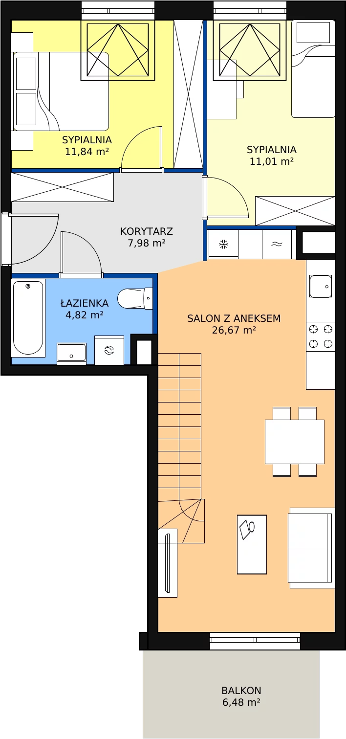 Zalety mieszkania 81.47 m², 4B-4-1