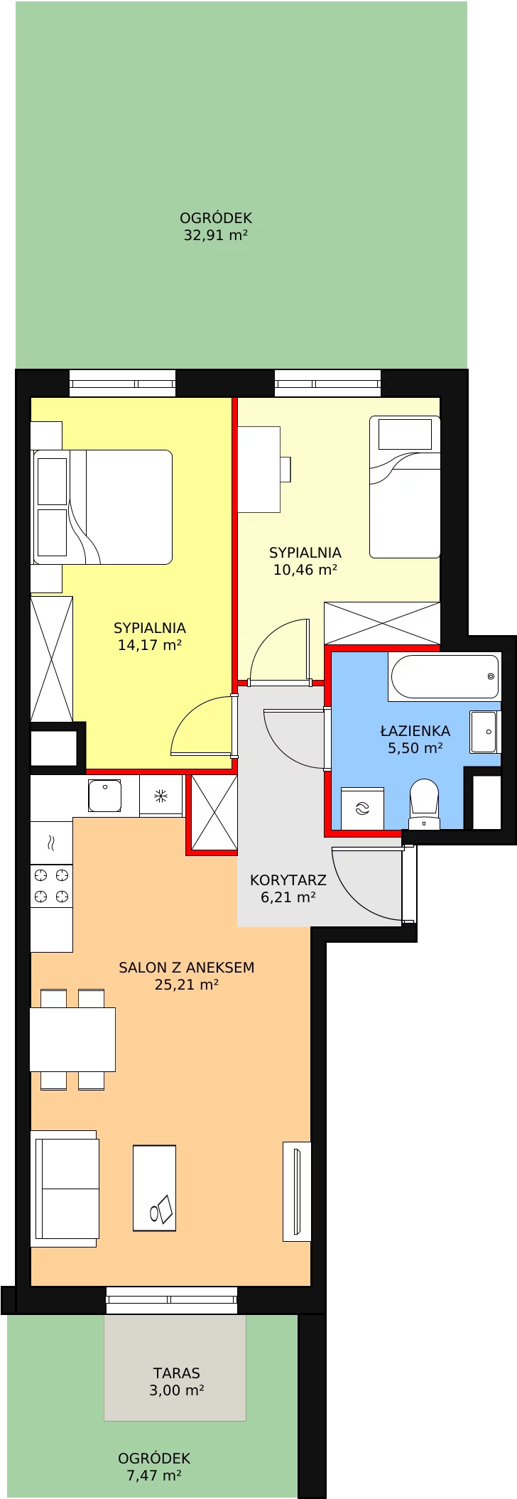 Mieszkanie 61,55 m², parter, oferta nr 4C-0-8, Naramowice Odnova, Poznań, Naramowice, ul. Bielicowa