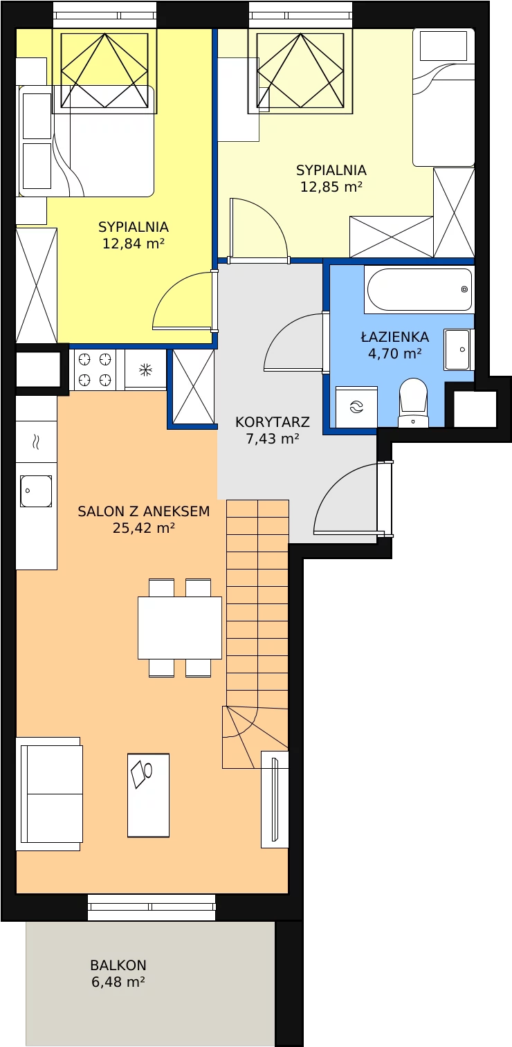 3 pokoje, mieszkanie 79,81 m², piętro 4, oferta nr 4C-4-1, Naramowice Odnova, Poznań, Naramowice, ul. Bielicowa