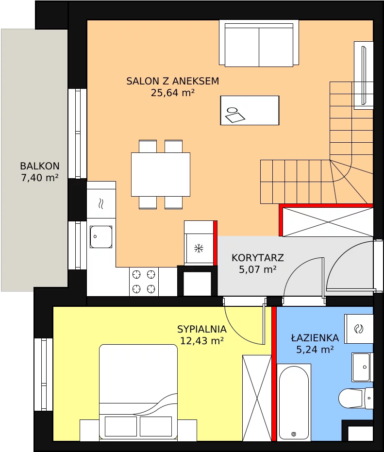 Mieszkanie 61,40 m², piętro 4, oferta nr 4C-4-8, Naramowice Odnova, Poznań, Naramowice, ul. Bielicowa