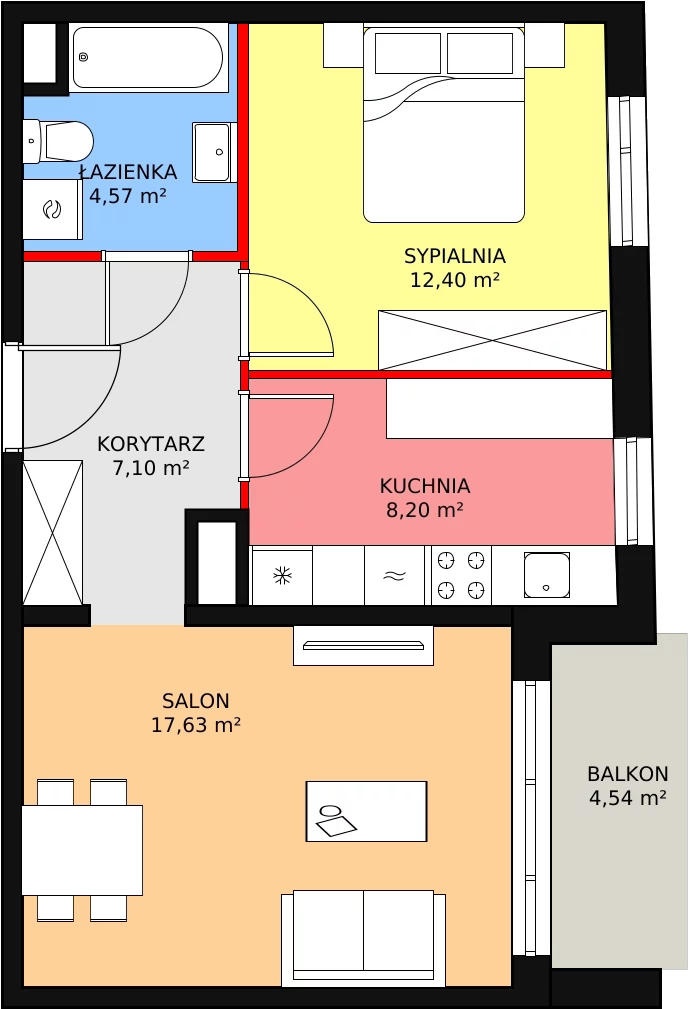 Mieszkanie 49,90 m², piętro 1, oferta nr 4D-1-2, Naramowice Odnova, Poznań, Naramowice, ul. Bielicowa