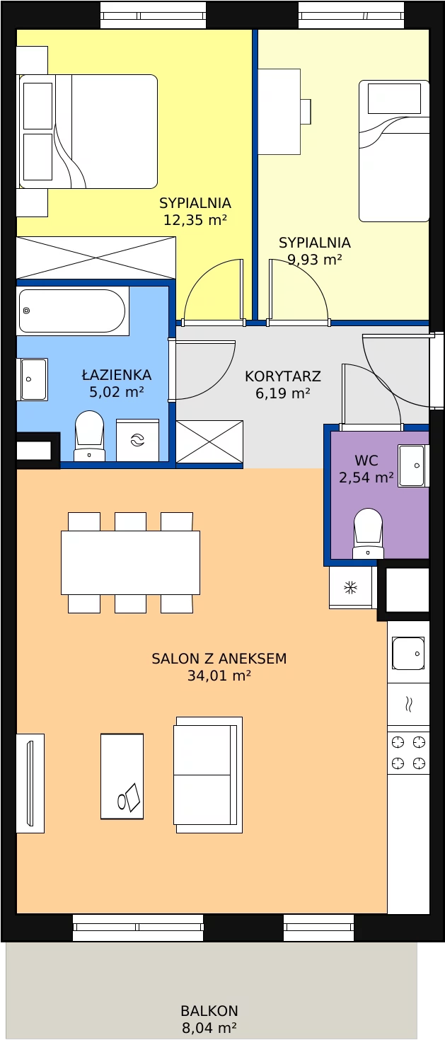 Zalety mieszkania 70 m², 4D-2-4