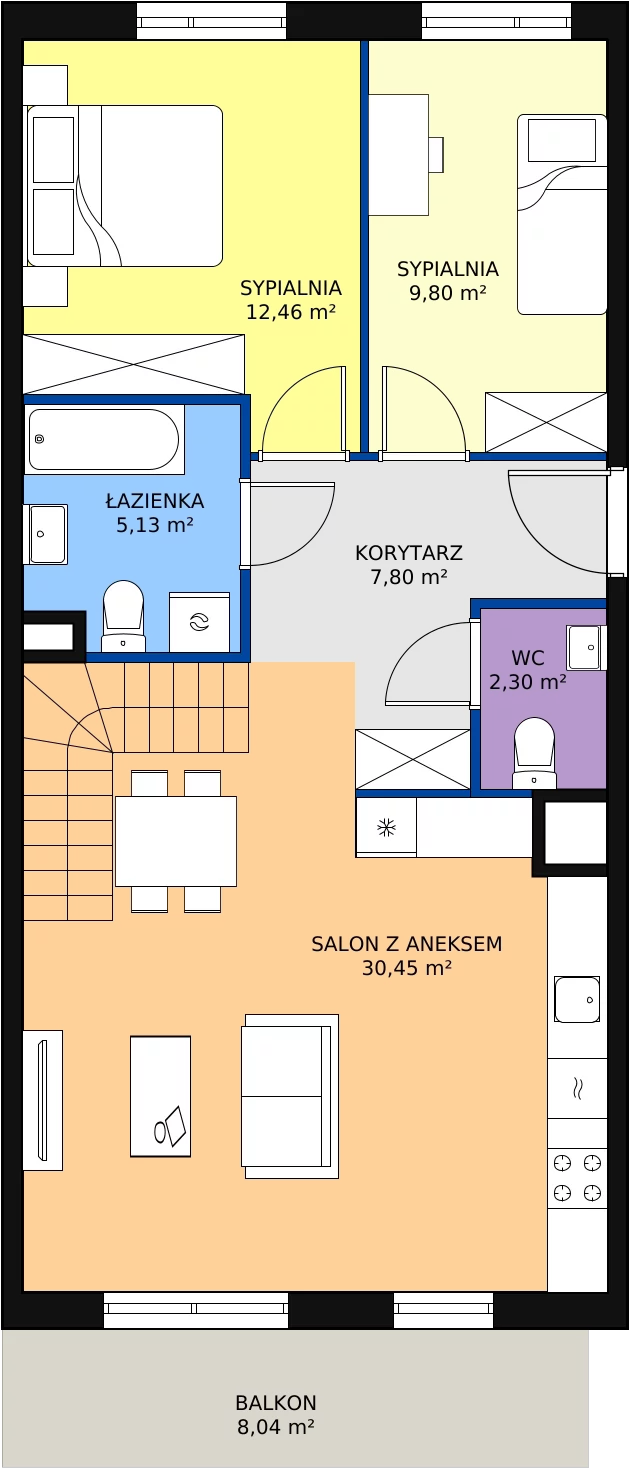 3 pokoje, mieszkanie 87,49 m², piętro 4, oferta nr 4D-4-3, Naramowice Odnova, Poznań, Naramowice, ul. Bielicowa