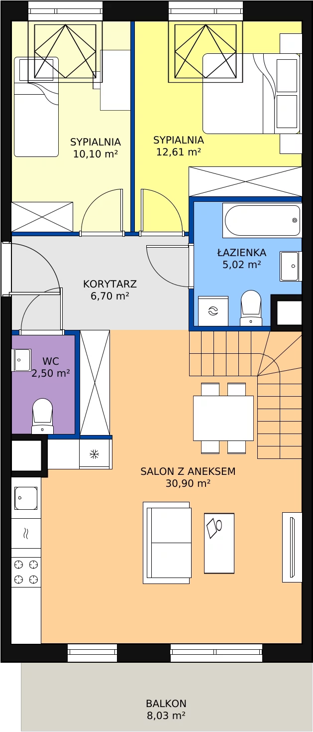 Zalety mieszkania 87.46 m², 4E-4-1
