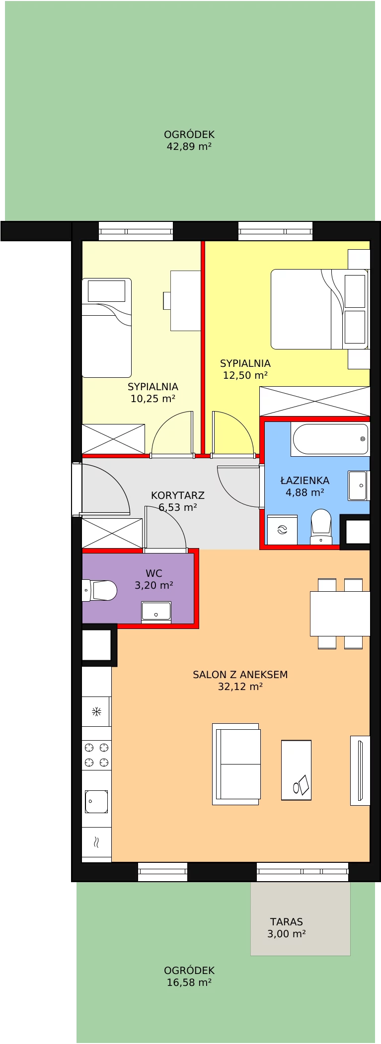 Mieszkanie 69,48 m², parter, oferta nr 4F-0-1, Naramowice Odnova, Poznań, Naramowice, ul. Bielicowa