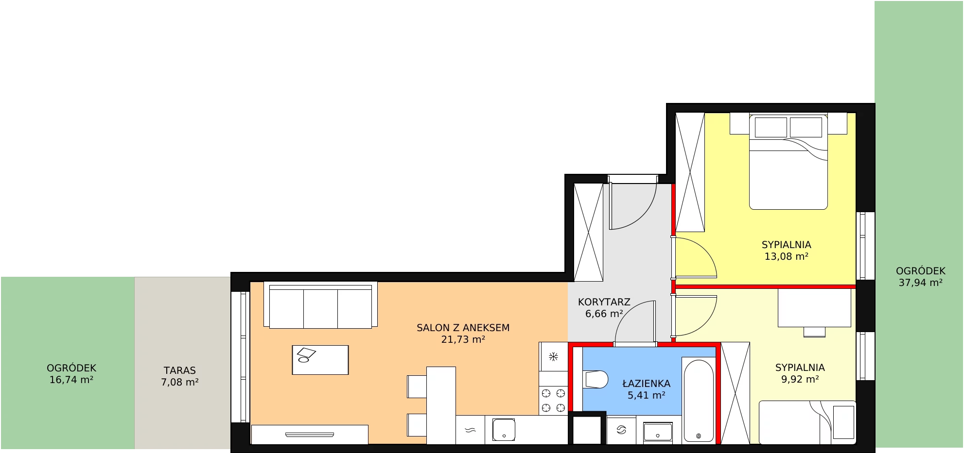 Mieszkanie 56,80 m², parter, oferta nr 5A-0-3, Naramowice Odnova II, Poznań, Naramowice, ul. Bielicowa