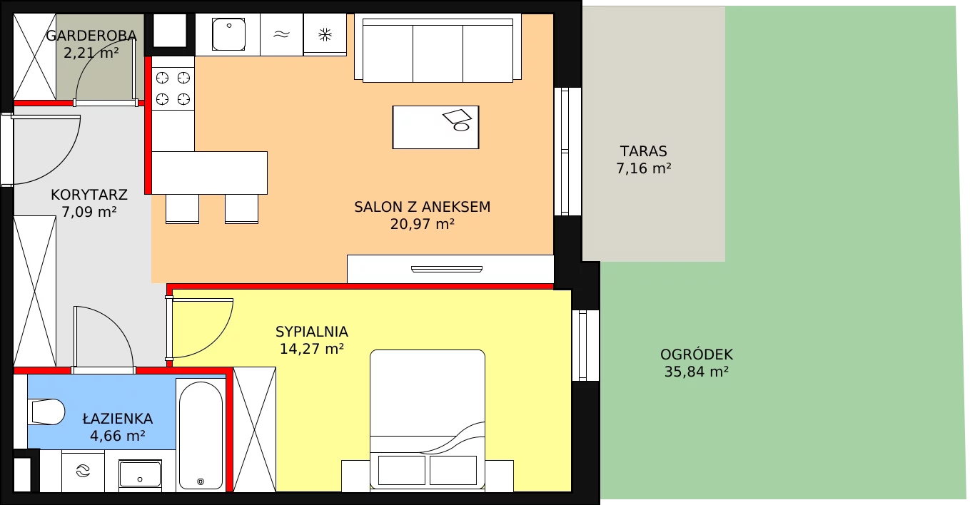 Mieszkanie 49,20 m², parter, oferta nr 6C-0-6, Naramowice Odnova II, Poznań, Naramowice, ul. Bielicowa