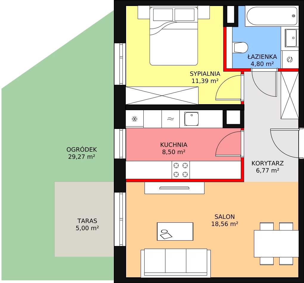 Mieszkanie 50,44 m², parter, oferta nr 6C-0-8, Naramowice Odnova II, Poznań, Naramowice, ul. Bielicowa