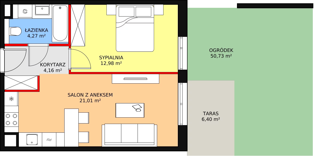 Mieszkanie 42,42 m², parter, oferta nr 7A-0-3, Naramowice Odnova II, Poznań, Naramowice, ul. Bielicowa