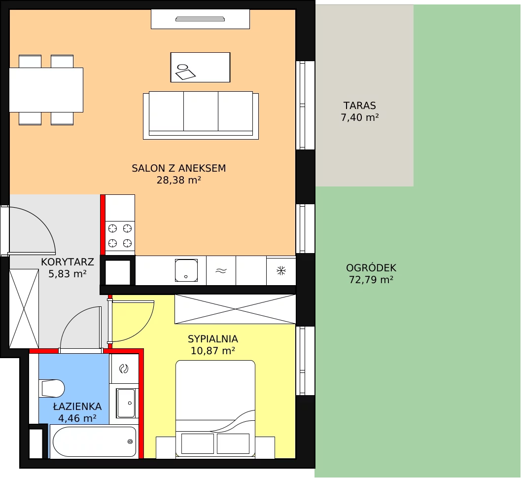 Mieszkanie 49,54 m², parter, oferta nr 7C-0-3, Naramowice Odnova II, Poznań, Naramowice, ul. Bielicowa