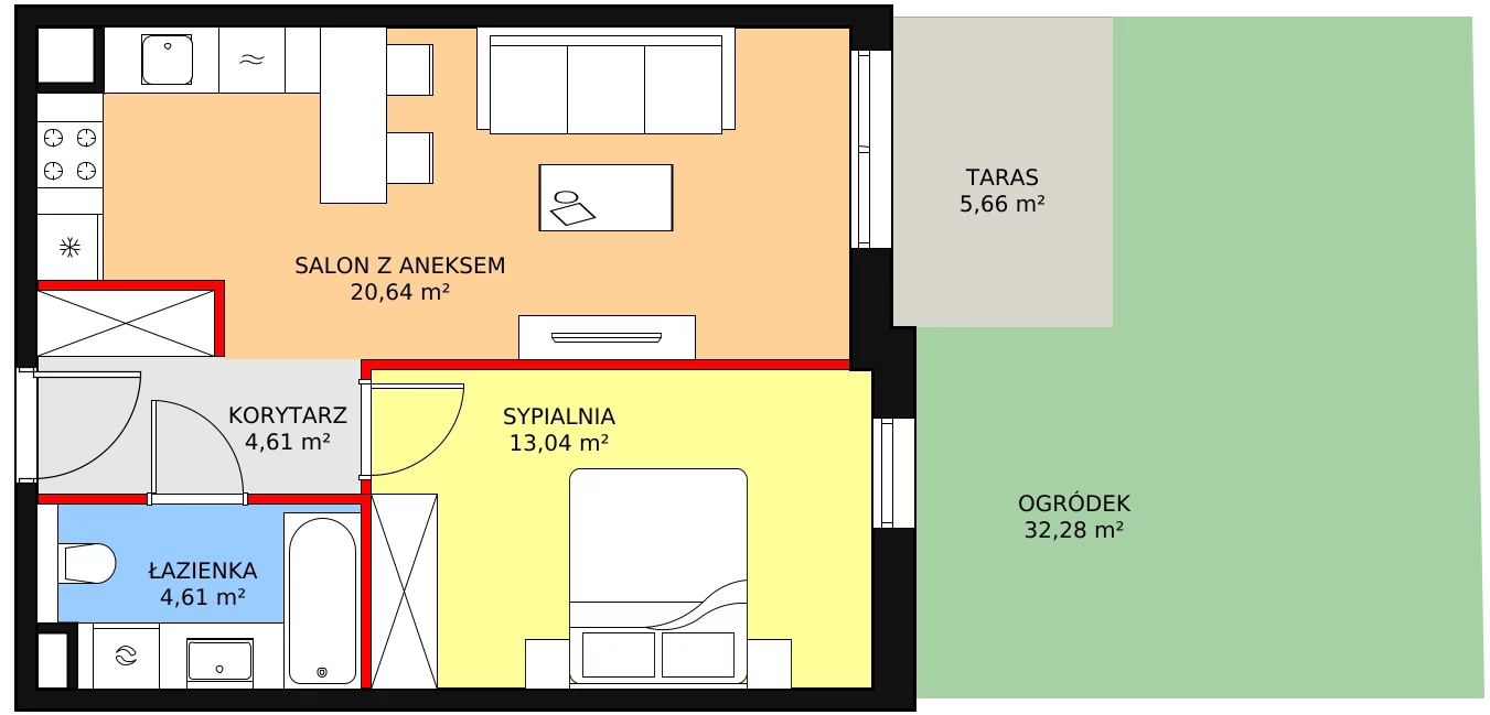 Mieszkanie 42,90 m², parter, oferta nr 8C-0-4, Naramowice Odnova II, Poznań, Naramowice, ul. Bielicowa