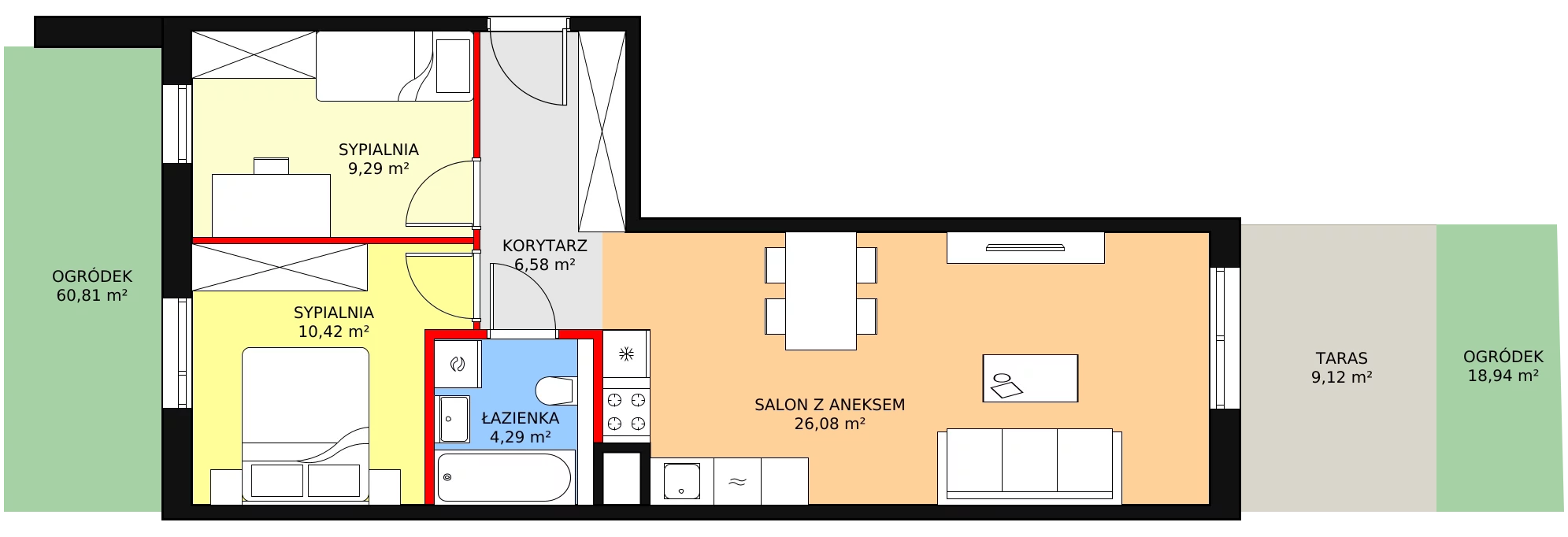 Mieszkanie 56,66 m², parter, oferta nr 8C-0-7, Naramowice Odnova II, Poznań, Naramowice, ul. Bielicowa