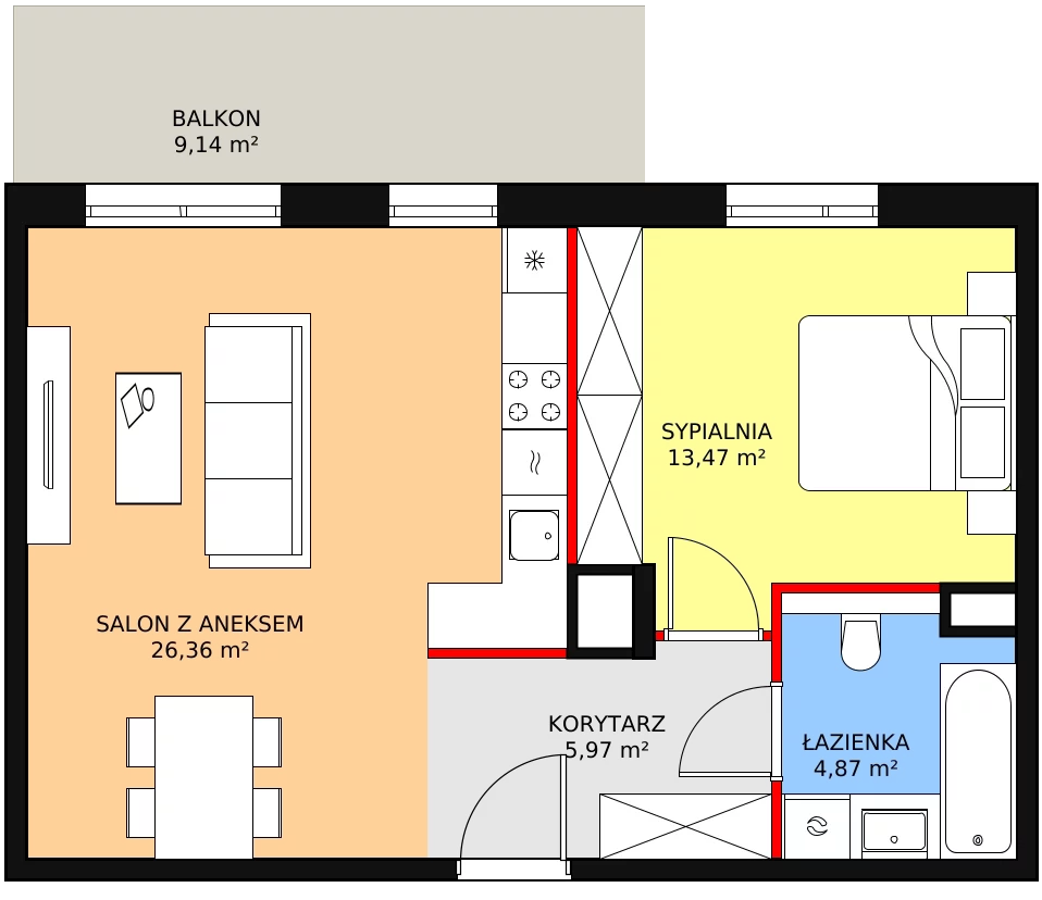 Mieszkanie 50,67 m², piętro 2, oferta nr 8C-2-9, Naramowice Odnova II, Poznań, Naramowice, ul. Bielicowa