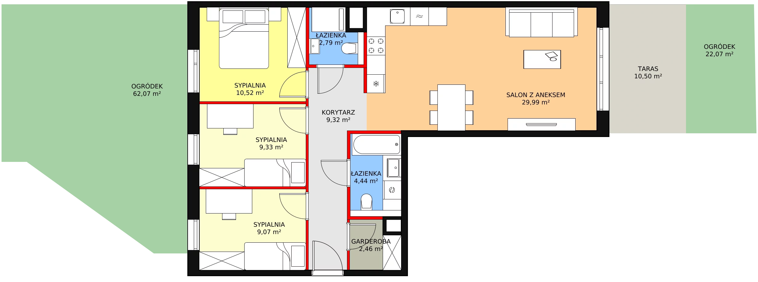 4 pokoje, mieszkanie 77,92 m², parter, oferta nr 8D-0-1, Naramowice Odnova II, Poznań, Naramowice, ul. Bielicowa