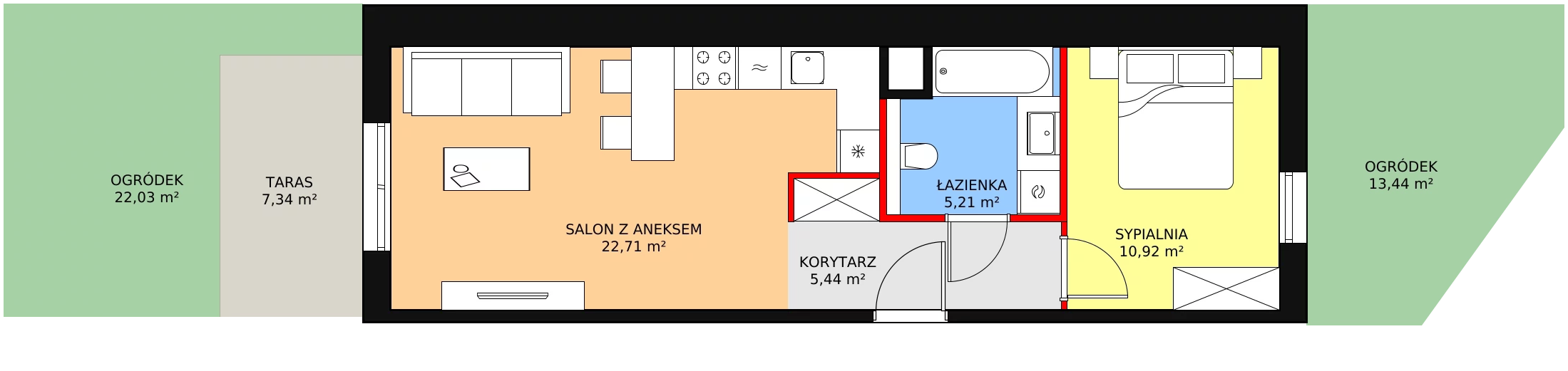 Mieszkanie 44,28 m², parter, oferta nr 8D-0-5, Naramowice Odnova II, Poznań, Naramowice, ul. Bielicowa