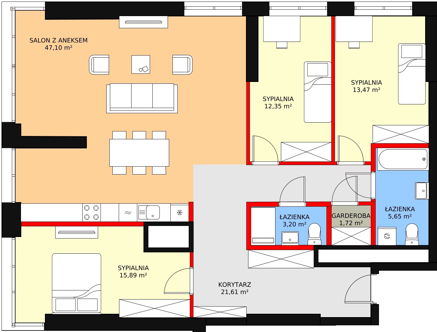 Zalety apartamentu 123.76 m², a.2.19.06