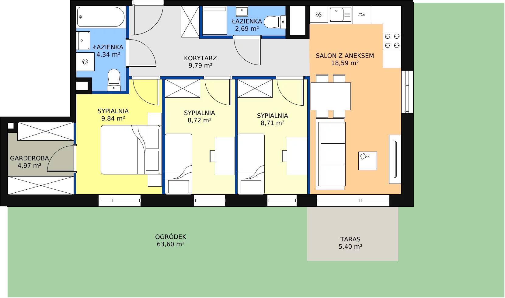 Zalety mieszkania 67.65 m², A.02.0.06