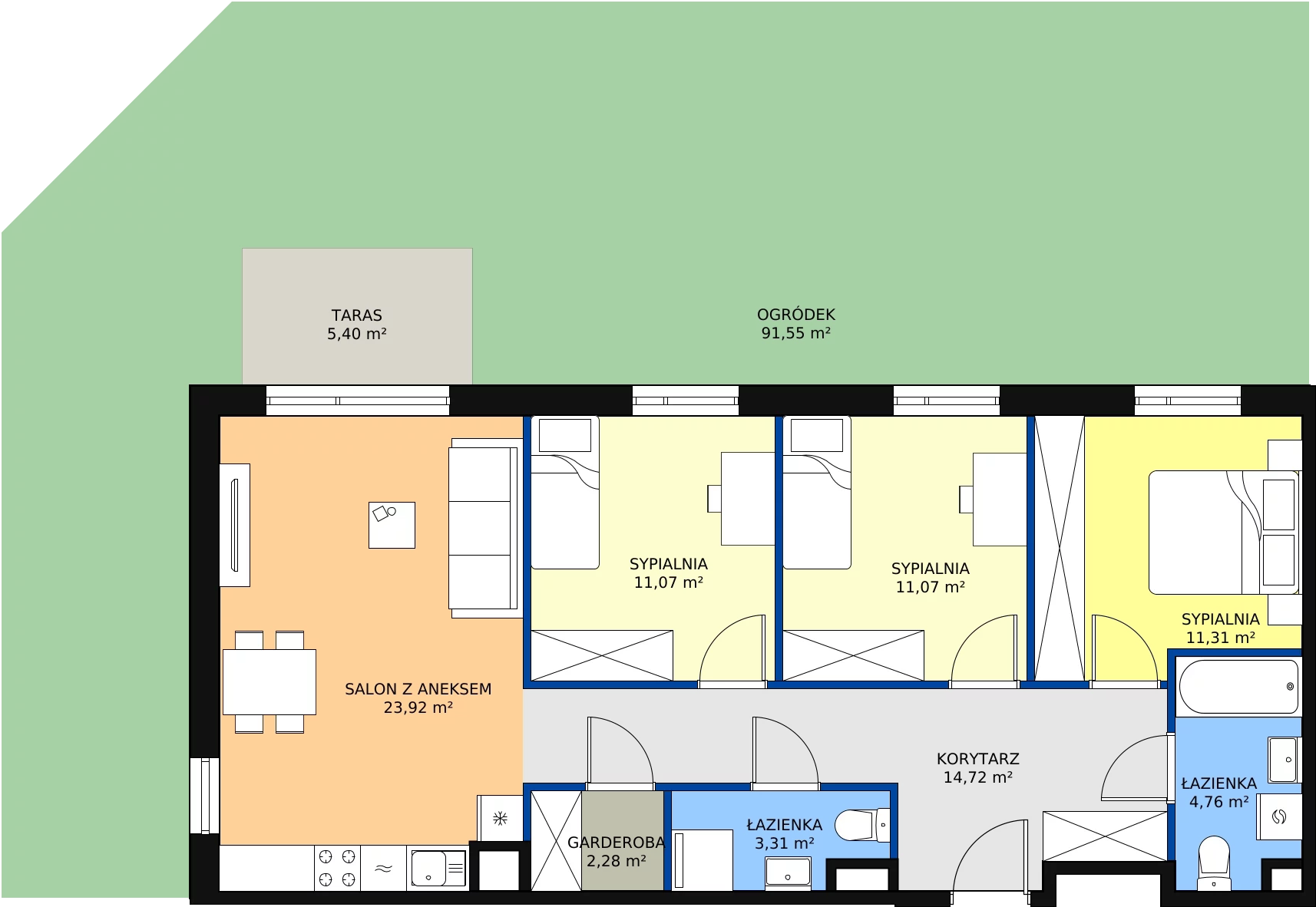 Zalety mieszkania 82.44 m², B.01.0.03