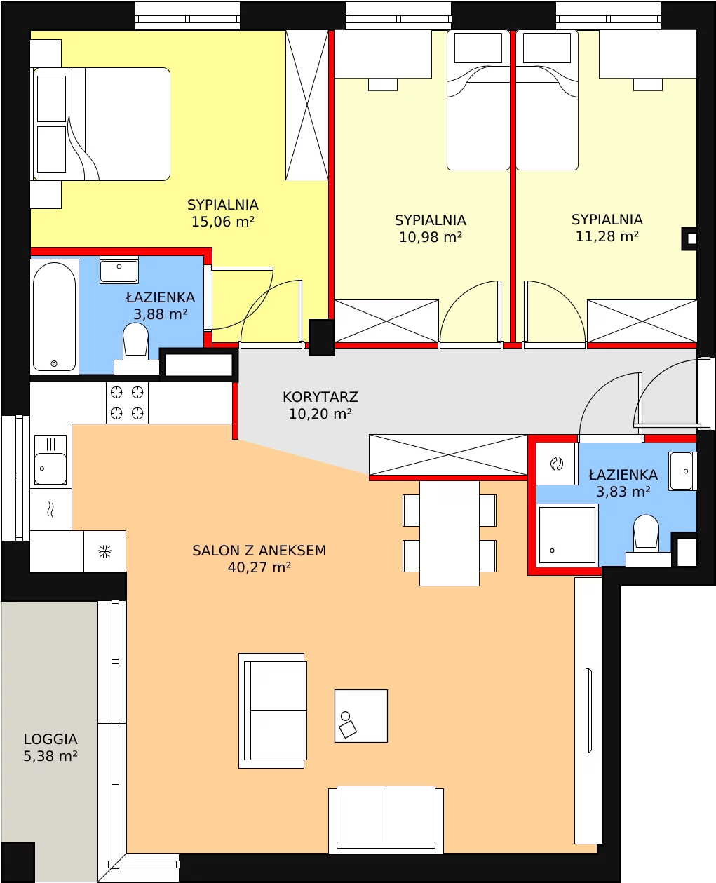 Mieszkanie 98,84 m², piętro 1, oferta nr 5-1-10, Zakątek Harmonia II, Warszawa, Białołęka, Szamocin, ul. Płochocińska