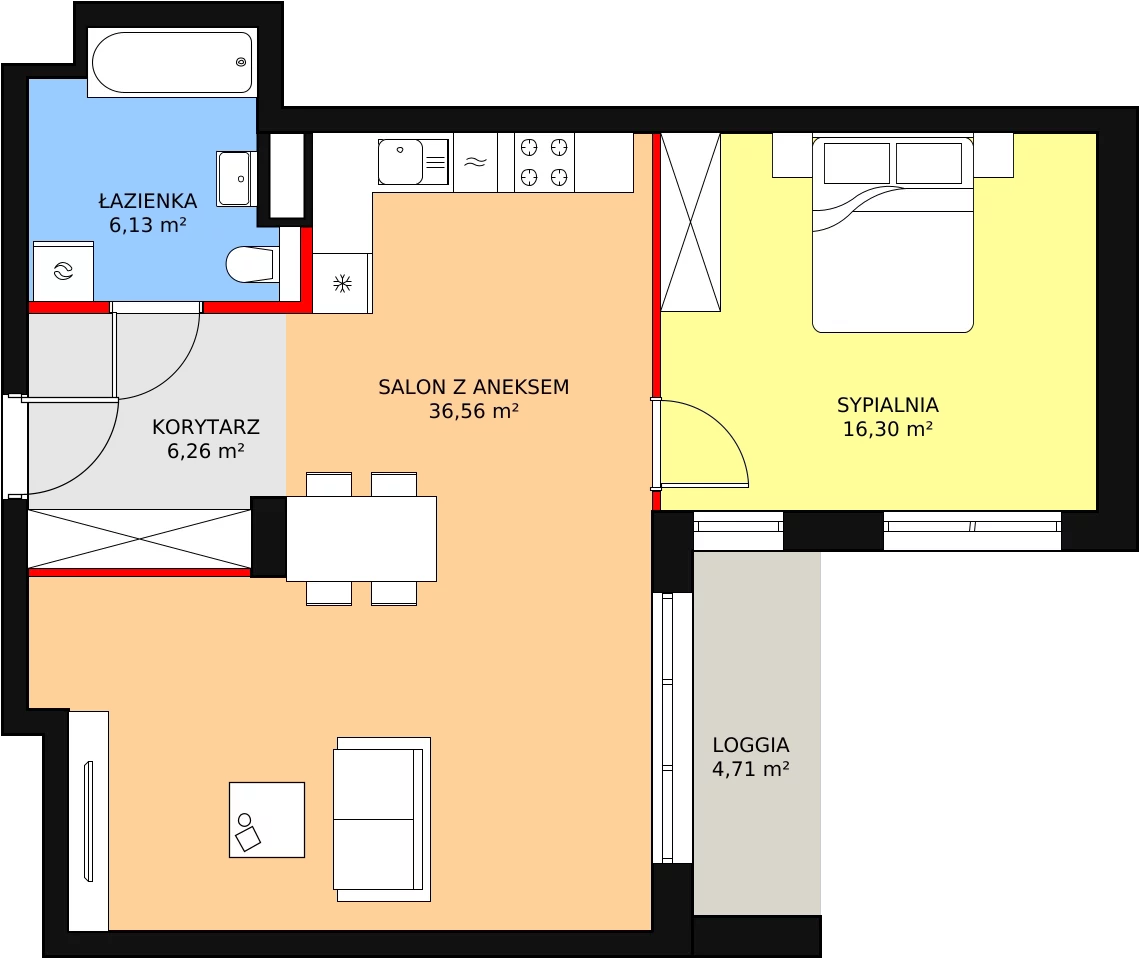 Mieszkanie 66,52 m², piętro 2, oferta nr 5-2-2, Zakątek Harmonia II, Warszawa, Białołęka, Szamocin, ul. Płochocińska