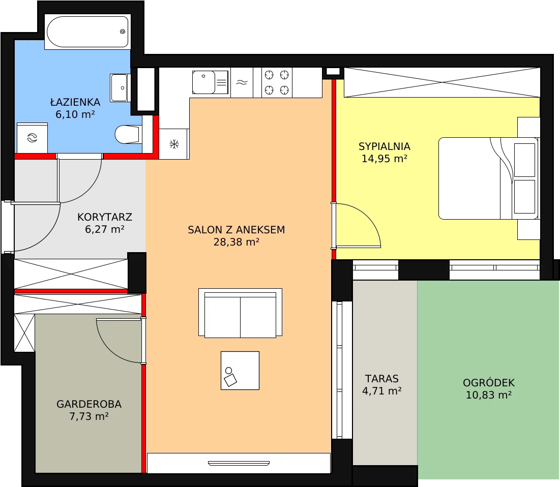 Mieszkanie 65,12 m², parter, oferta nr 6-0-2, Zakątek Harmonia II, Warszawa, Białołęka, Szamocin, ul. Płochocińska