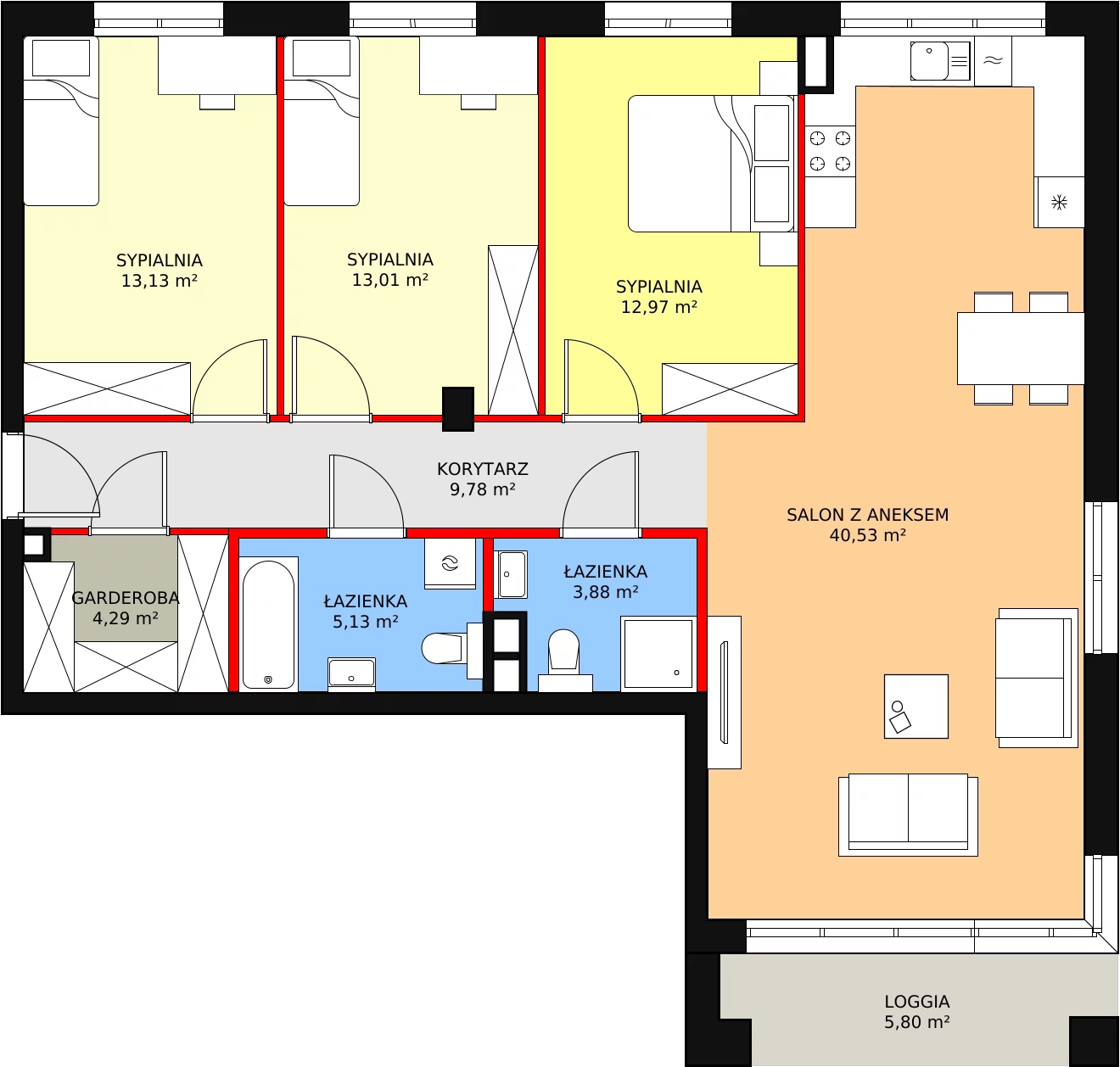 Mieszkanie 106,80 m², piętro 2, oferta nr 6-2-1, Zakątek Harmonia II, Warszawa, Białołęka, Szamocin, ul. Płochocińska