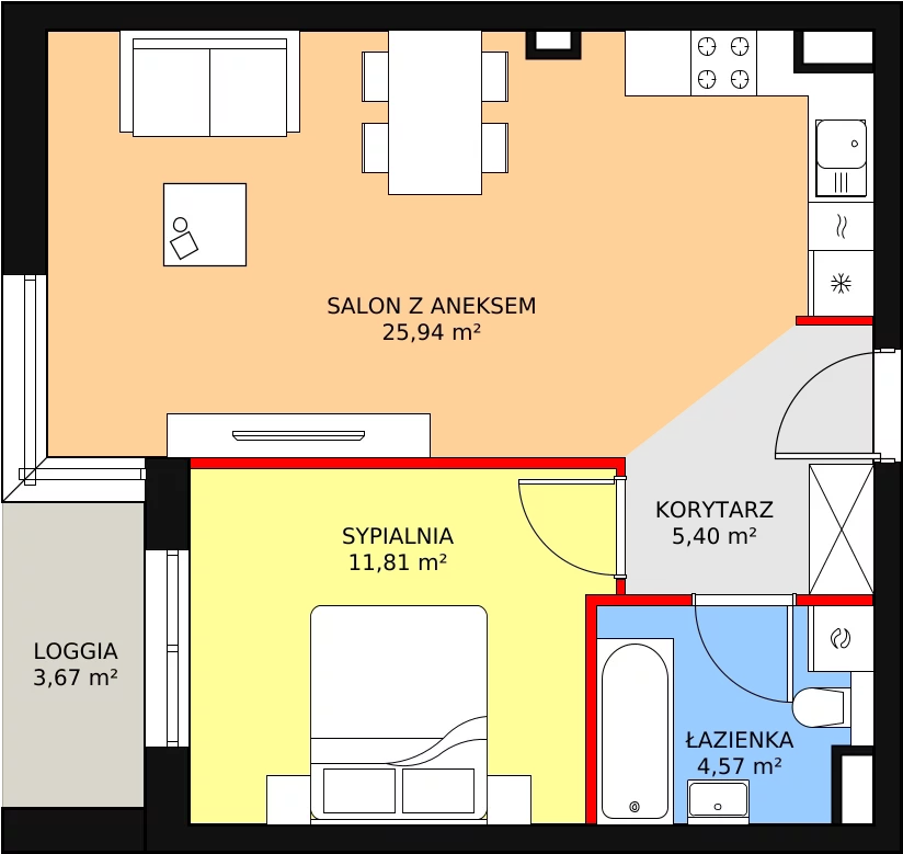 Mieszkanie 49,22 m², piętro 2, oferta nr 6-2-7, Zakątek Harmonia II, Warszawa, Białołęka, Szamocin, ul. Płochocińska