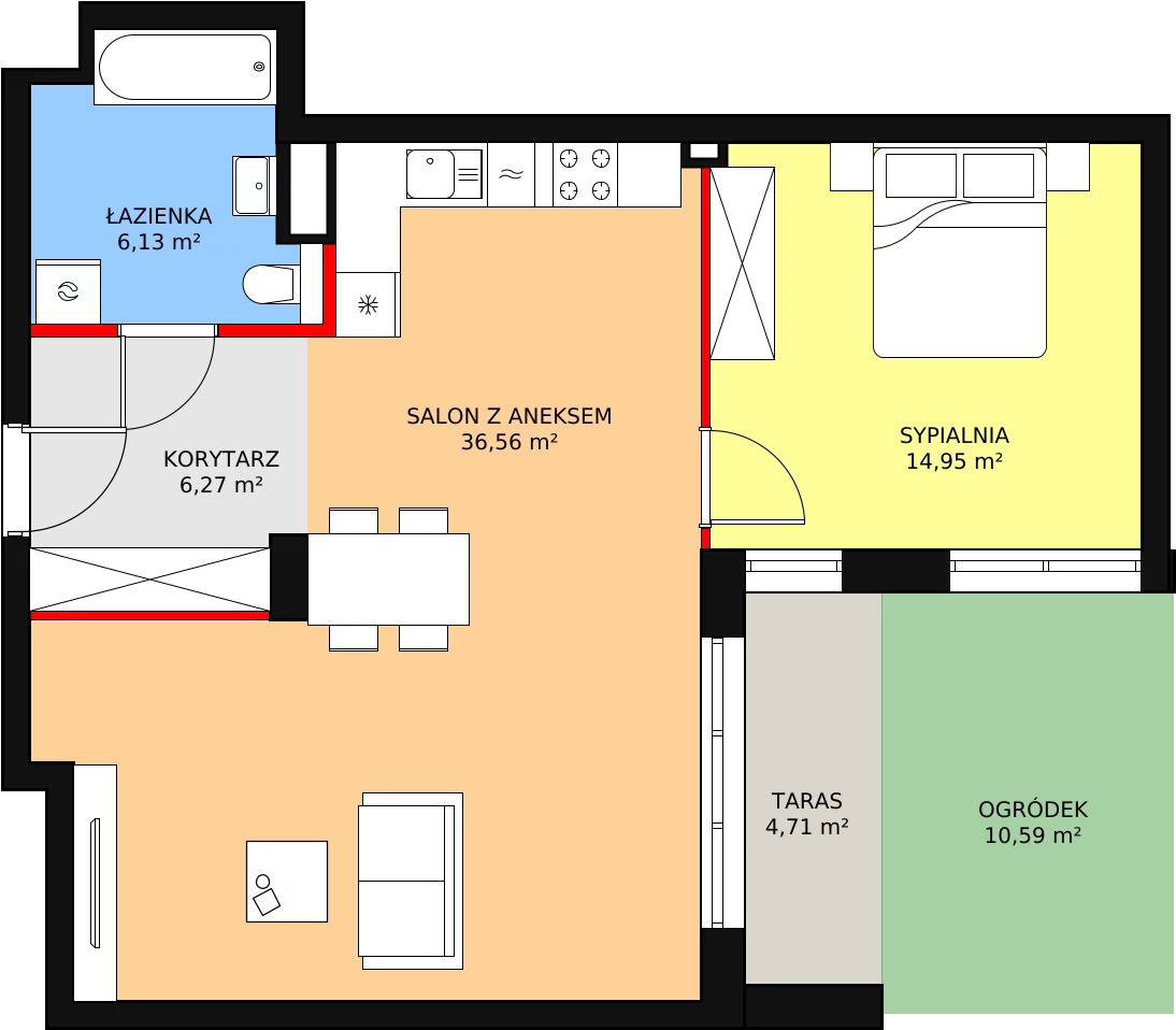 Mieszkanie 65,18 m², parter, oferta nr 7-0-2, Zakątek Harmonia II, Warszawa, Białołęka, Szamocin, ul. Płochocińska