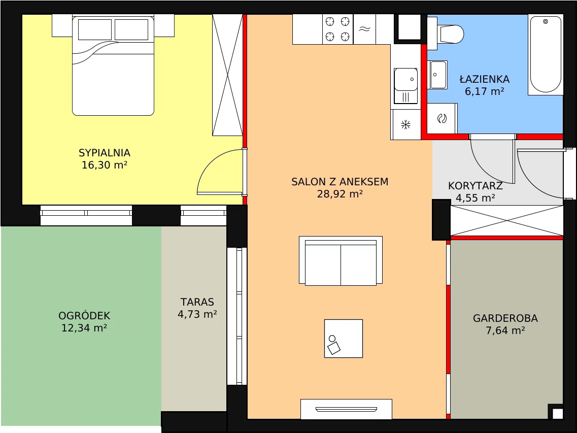 Mieszkanie 65,52 m², parter, oferta nr 7-0-7, Zakątek Harmonia II, Warszawa, Białołęka, Szamocin, ul. Płochocińska