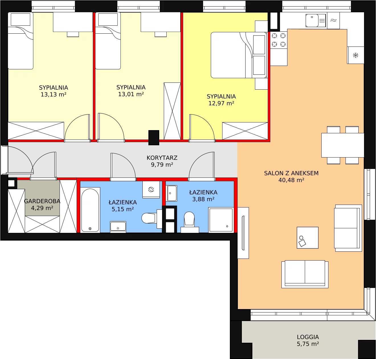 Mieszkanie 106,78 m², piętro 2, oferta nr 7-2-1, Zakątek Harmonia II, Warszawa, Białołęka, Szamocin, ul. Płochocińska