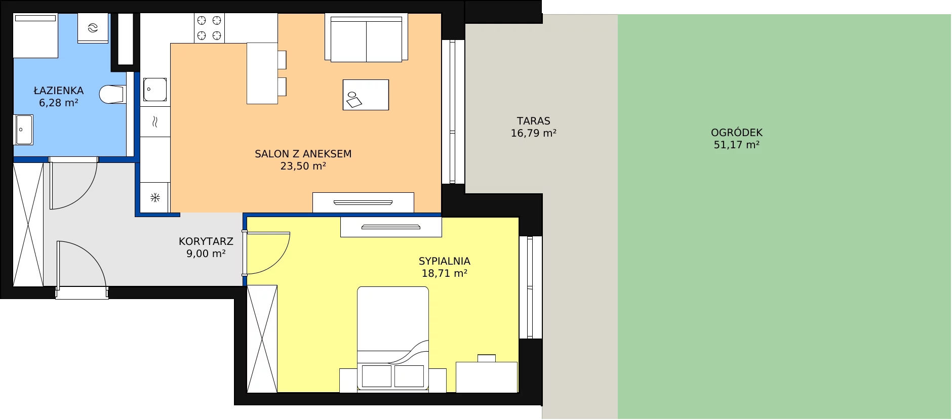 Zalety mieszkania 57.47 m², 5.00.E01