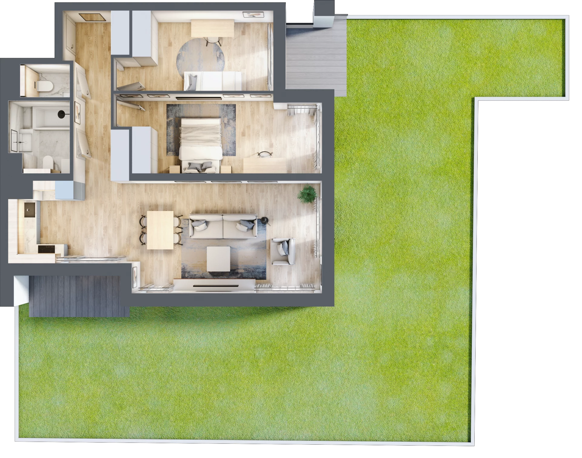 3 pokoje, mieszkanie 76,98 m², parter, oferta nr B2-00-5B, Francuska Park, Katowice, Osiedle Paderewskiego-Muchowiec, Muchowiec, ul. Szybowcowa