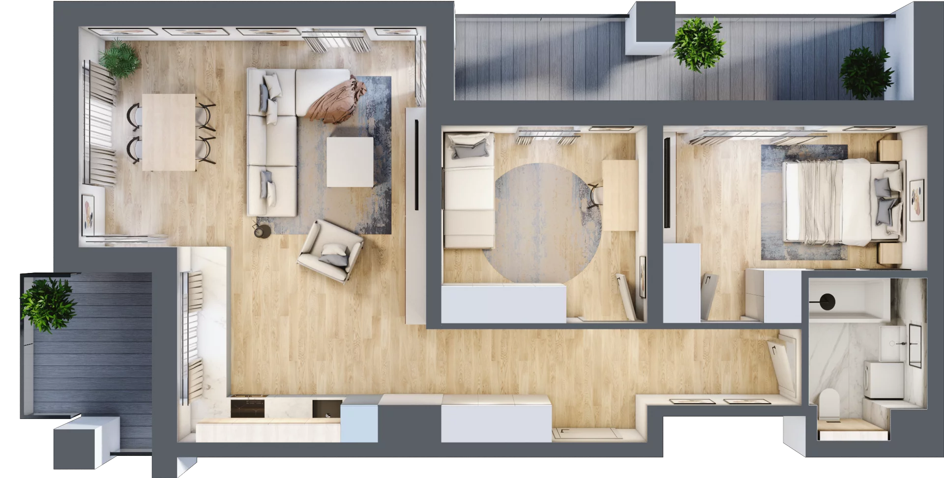 3 pokoje, mieszkanie 67,87 m², piętro 4, oferta nr B2-04-22A, Francuska Park, Katowice, Osiedle Paderewskiego-Muchowiec, Muchowiec, ul. Szybowcowa