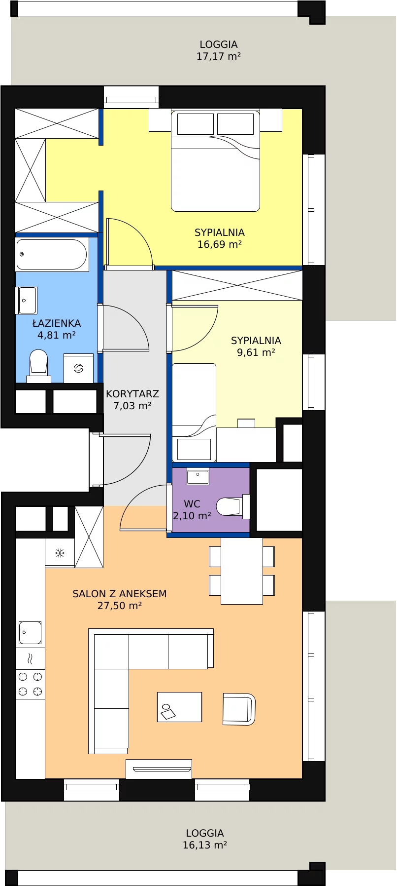 Zalety mieszkania 67.42 m², H2-E-8-3