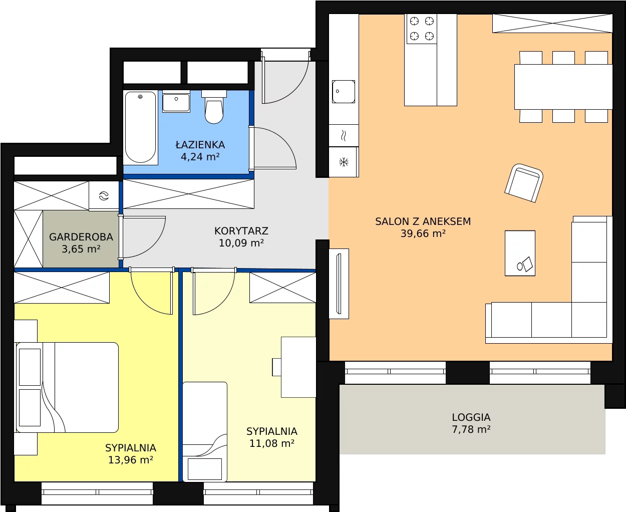 Zalety apartamentu 82.68 m², H4-C-15-3