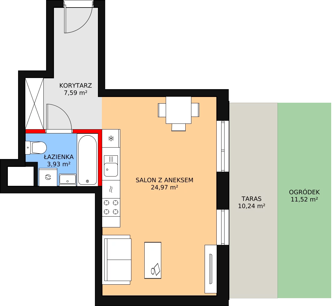 1 pokój, mieszkanie 36,49 m², parter, oferta nr D1.2.0.1, Nowy Targówek VI, Warszawa, Targówek, Targówek Mieszkaniowy, ul. Płosa 8