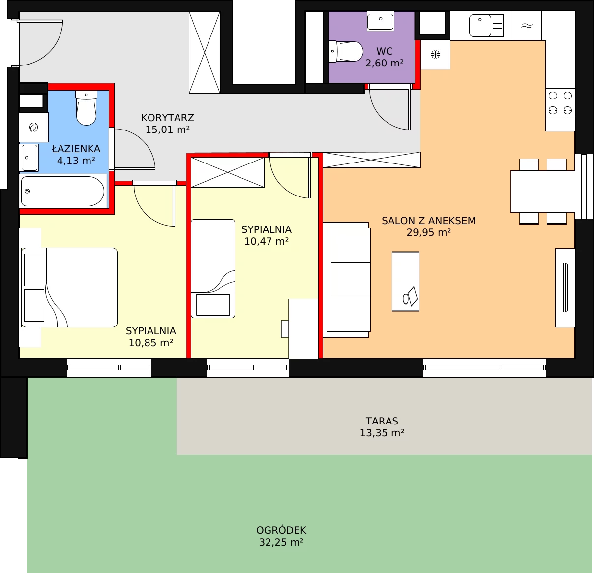 3 pokoje, mieszkanie 73,01 m², parter, oferta nr D1.3.0.1, Nowy Targówek VI, Warszawa, Targówek, Targówek Mieszkaniowy, ul. Płosa 8