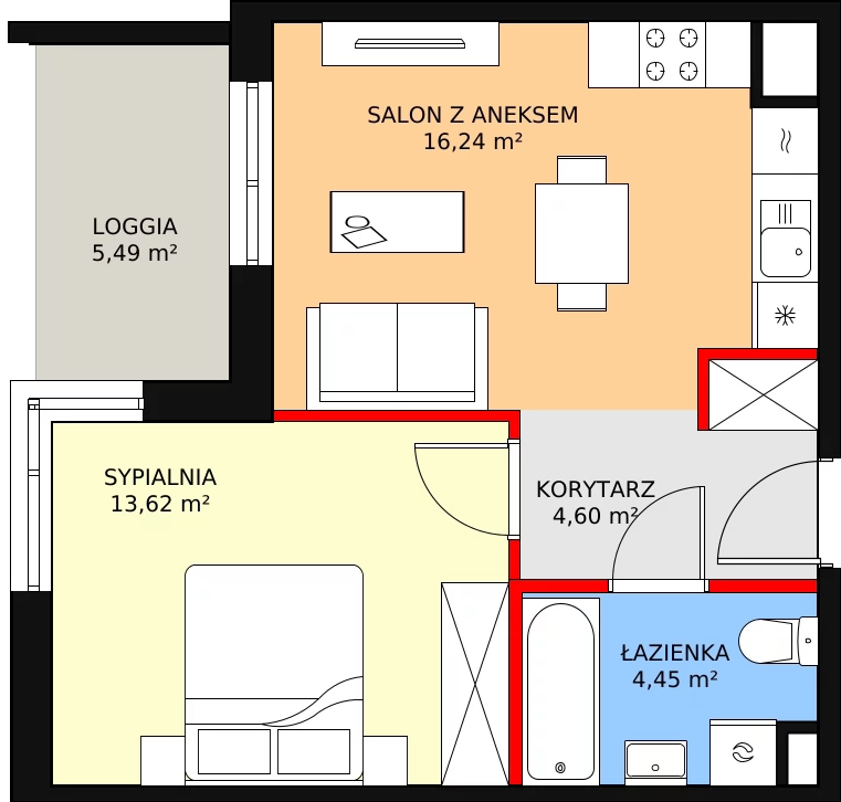 2 pokoje, mieszkanie 38,91 m², piętro 1, oferta nr D1.1.1.3, Nowy Targówek VI, Warszawa, Targówek, Targówek Mieszkaniowy, ul. Płosa 8