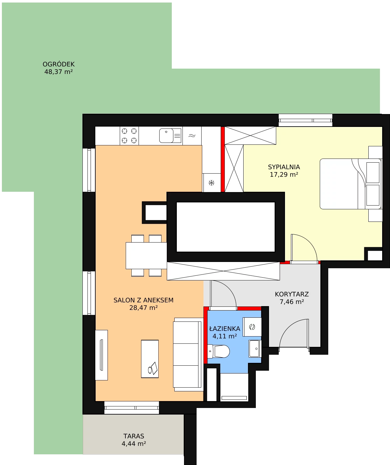 3 pokoje, mieszkanie 57,33 m², piętro 5, oferta nr D2.1.5.1, Nowy Targówek VI, Warszawa, Targówek, Targówek Mieszkaniowy, ul. Płosa 8